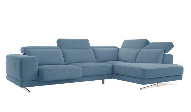 Vigo Blue Sectional Sofa Right Bumper Chaise