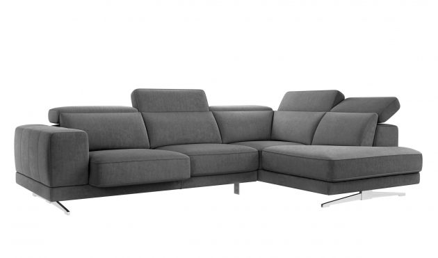 Vigo Dark Grey Sectional Sofa Right Bumper Chaise