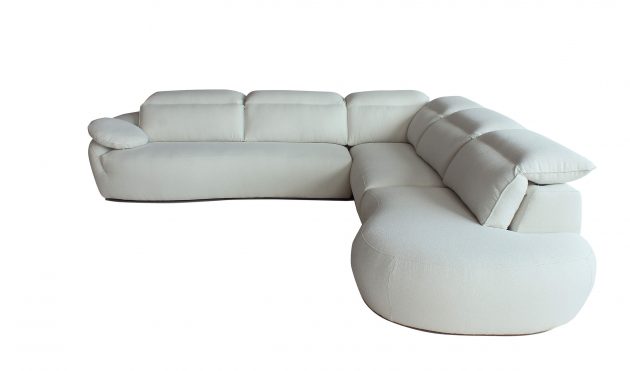Barcelona Light Beige Sectional Sofa Right Bumper Chaise
