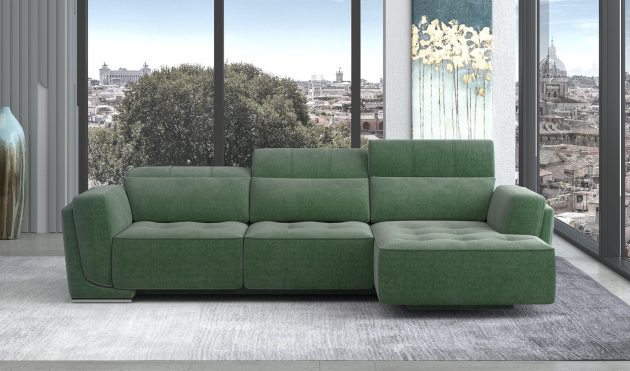 Bilbao Green Sectional Sofa Right Chaise
