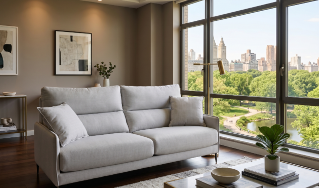 Malaga Light Grey Compact Sofa