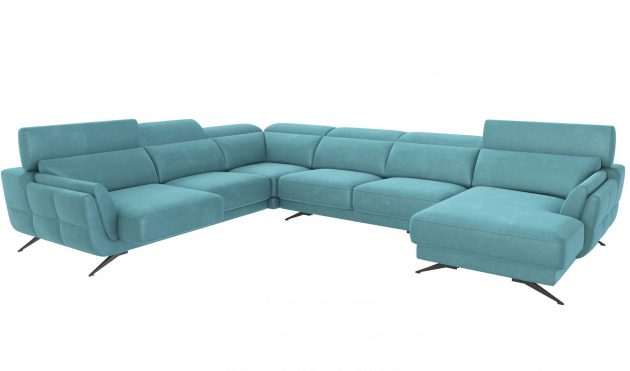 Ronda Turquoise U-shape Sectional Right Chaise