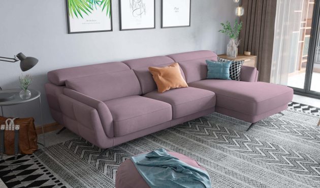 Ronda Pink Sectional Right Facing Chaise