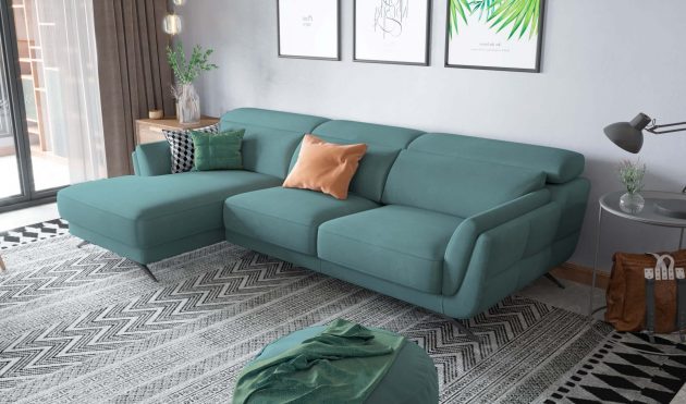 Ronda Ocean Teal Sectional Left Facing Chaise