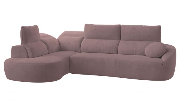 Barcelona Rose Brown Sectional Sofa Left Bumper Chaise