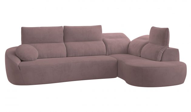 Barcelona Rose Brown Sectional Sofa Right Bumper Chaise