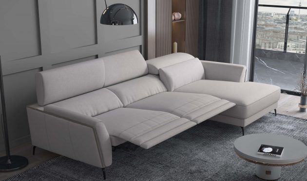 Valencia Light Beige Reclining  Sectional Sofa Right Chaise