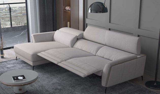 Valencia Light Beige Reclining  Sectional Sofa Left Chaise