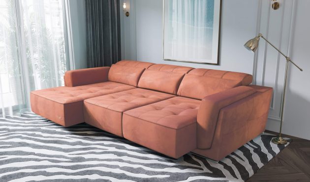 Bilbao Orange Sectional Sofa Left Chaise