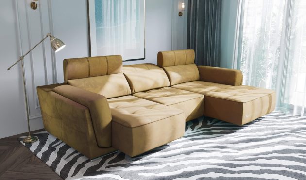 Bilbao Yellow Sectional Sofa Right Chaise