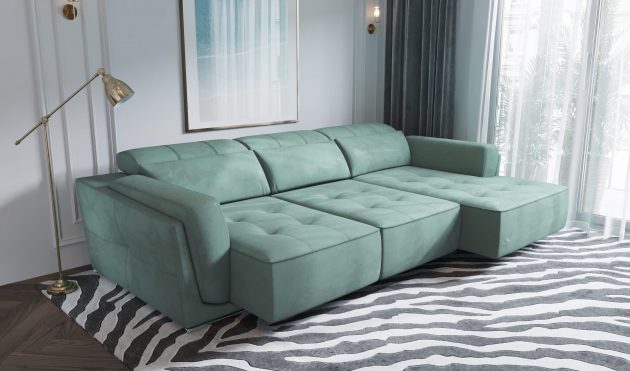 Bilbao Mint Sectional Sofa Right Chaise