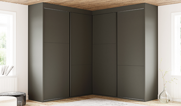 Pedraza L-shape sliding 4- door wardrobe AV012