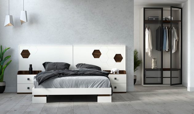 Fresco Bedroom Set: Contemporary Contrast ZN002