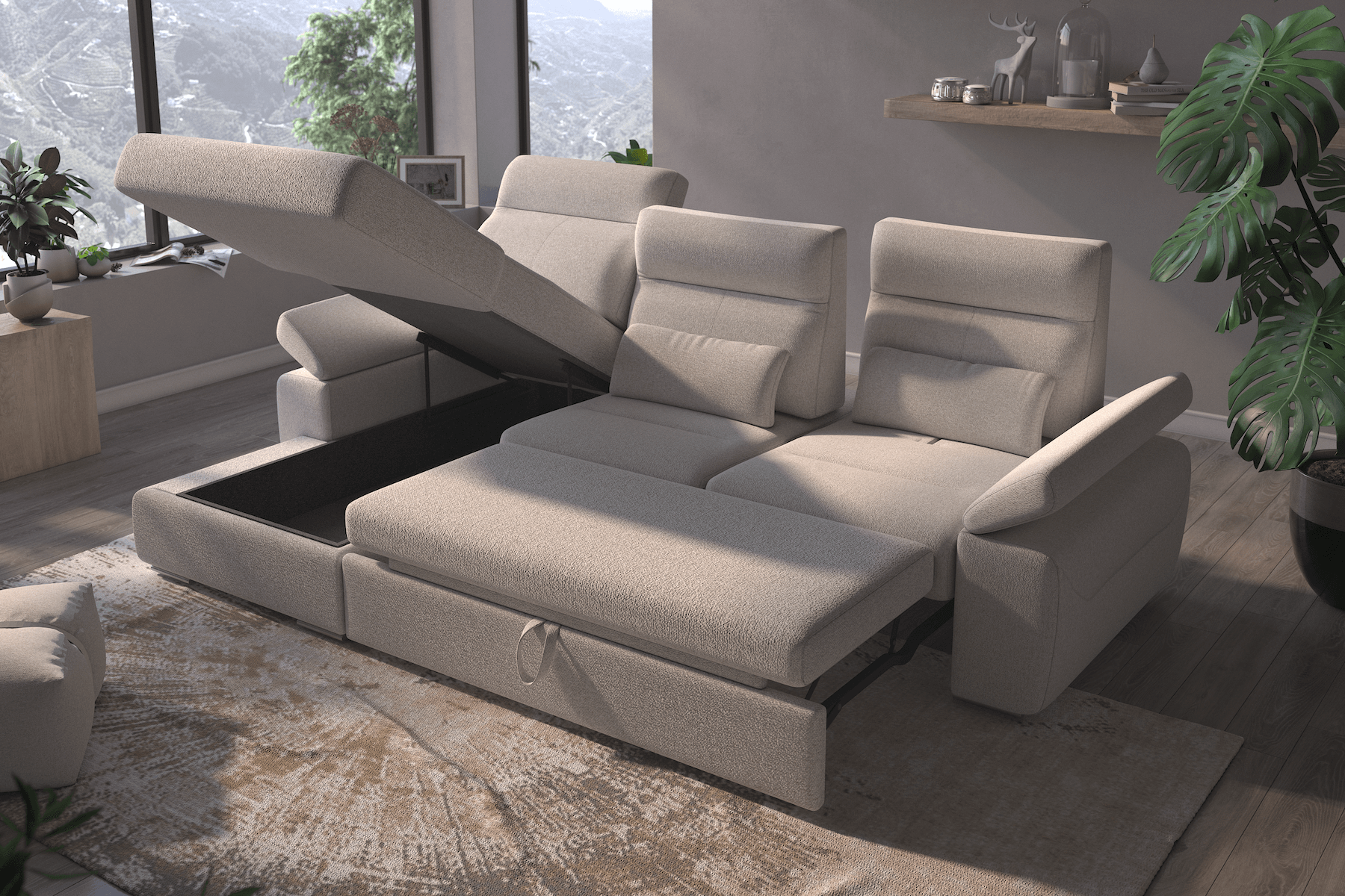 Granada Sectional sofa bed with storage