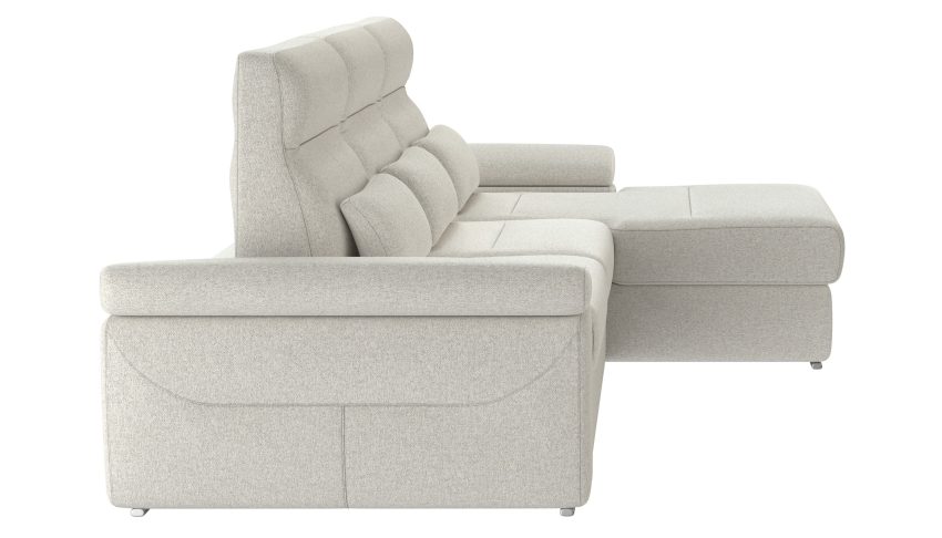 Granada Right Facing Chaise Off White Boucle Fabric Sectional Sofa Bed - Image 4