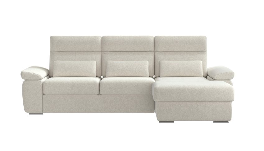 Granada Right Facing Chaise Off White Boucle Fabric Sectional Sofa Bed - Image 7