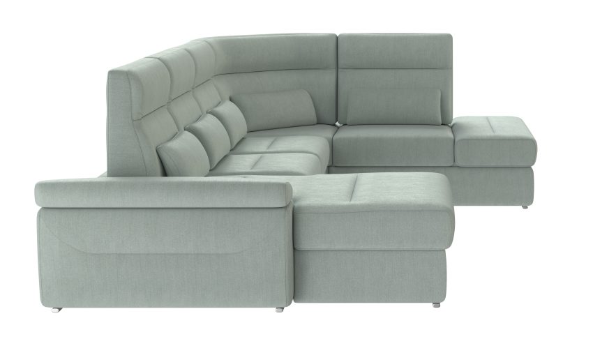 Granada U-Shape Sectional Sofa Bed with Storage – Mint Fabric, Left-Facing Chaise - Image 5
