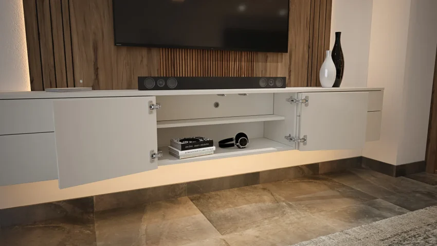 Horizonte Wall Mounted TV stand with LED Panel ZD055 - Image 5