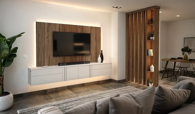Horizonte Wall Mounted TV stand with LED Panel ZD055