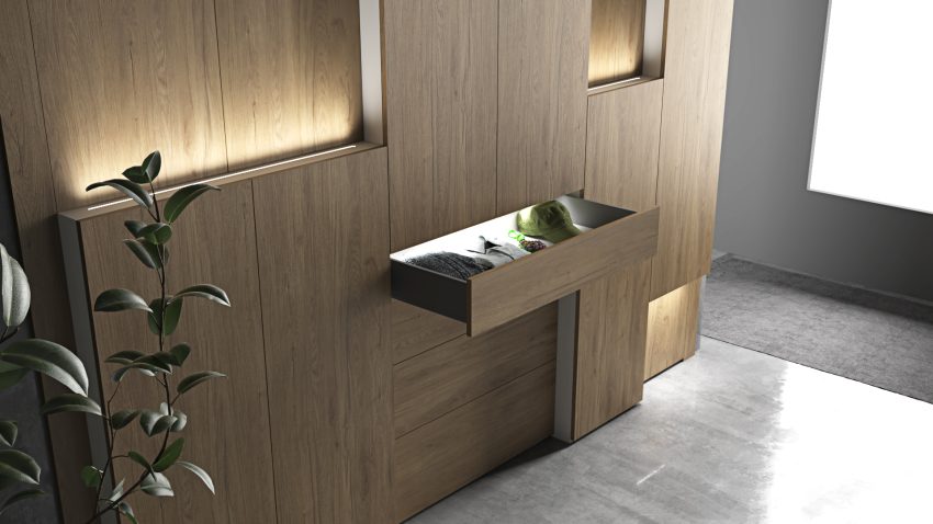 Ilusión Built in 3D doors wardrobe with LED lights - Image 5
