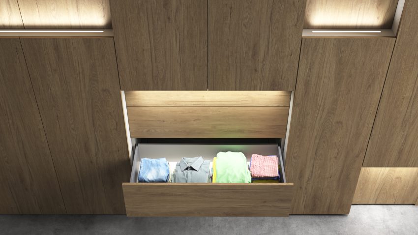Ilusión Built in 3D doors wardrobe with LED lights - Image 6