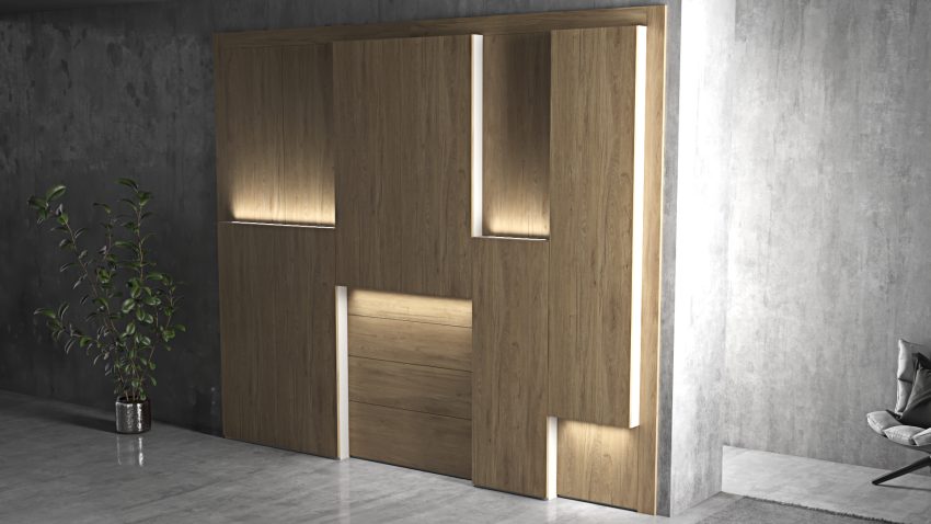 Ilusión Built in 3D doors wardrobe with LED lights - Image 7