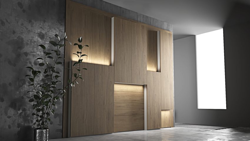 Ilusión Built in 3D doors wardrobe with LED lights - Image 8