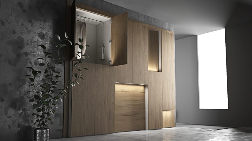 Ilusión Built in 3D doors wardrobe with LED lights - Image 9