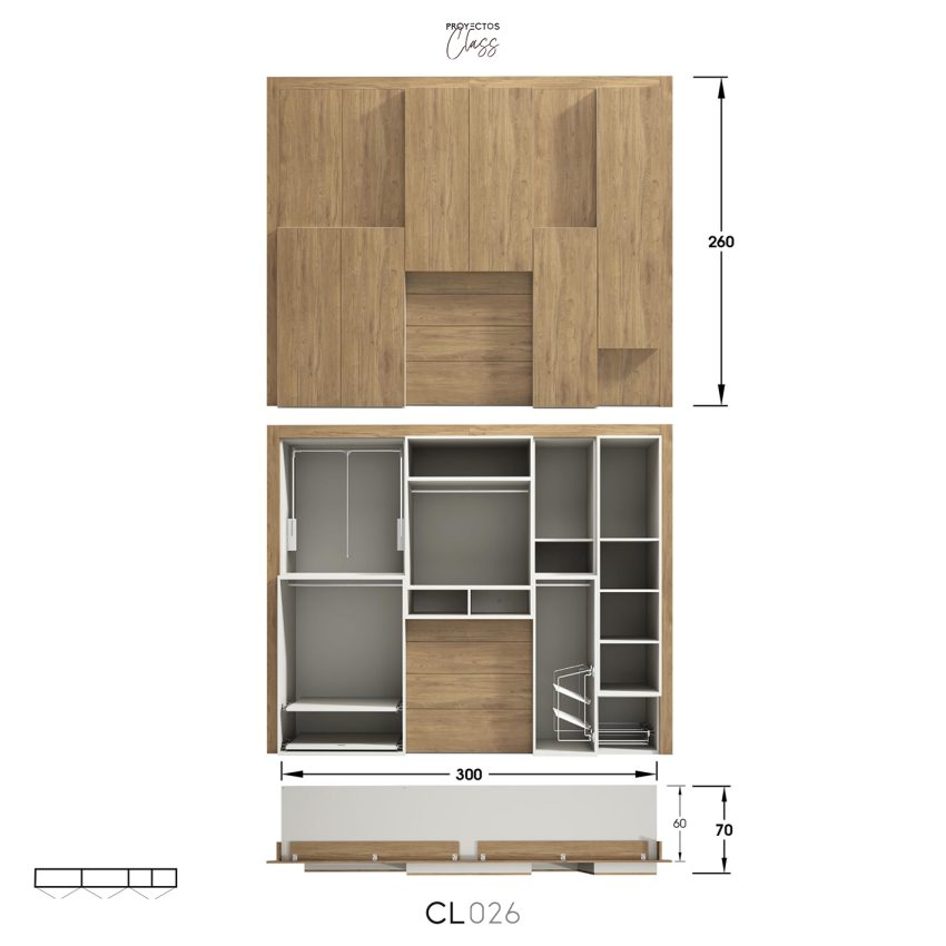 Ilusión Built in 3D doors wardrobe with LED lights - Image 13