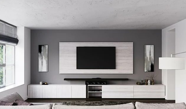 Lirio Wall to Wall Custom TV stand with TV Panel CL027