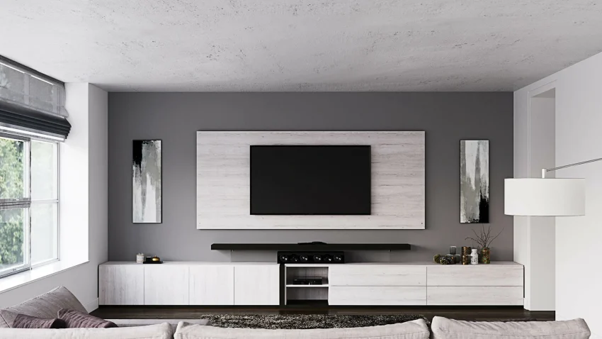 Lirio Wall to Wall Custom TV stand with TV Panel CL027