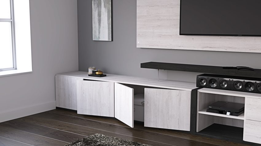 Lirio Wall to Wall Custom TV stand with TV Panel CL027 - Image 4