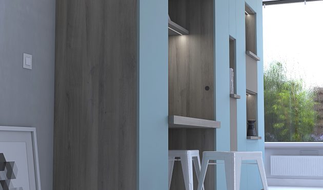 Océano Studio Wardrobe with Built-In Desk