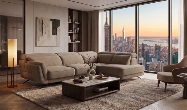 Ronda Beige Sectional Sofa Right Bumper Chaise